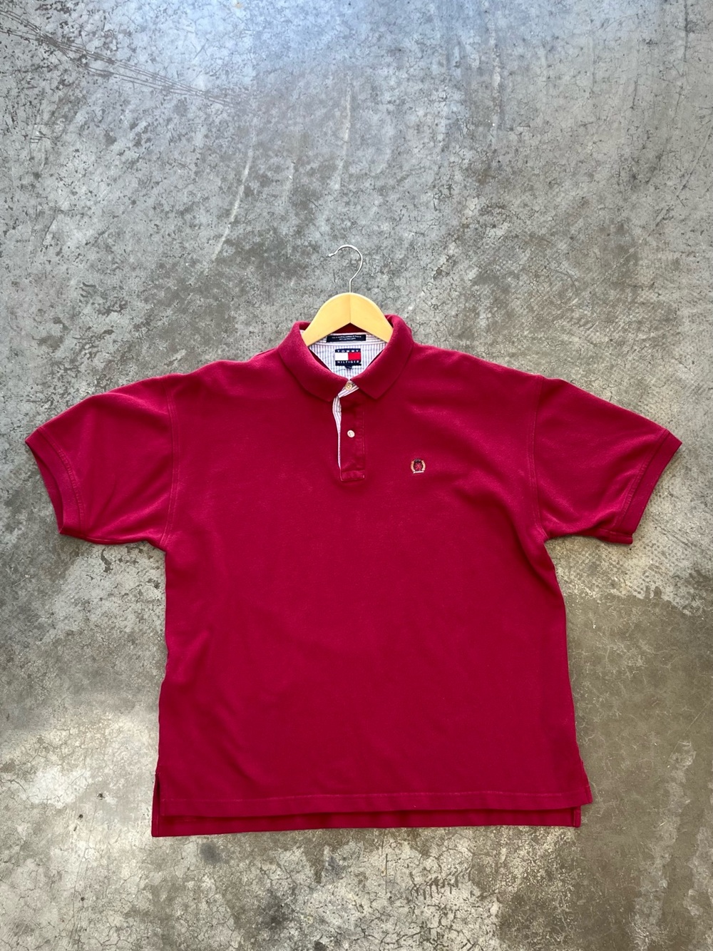 Tommy Hilfiger Men's Berry Red Short Sleeve Polo